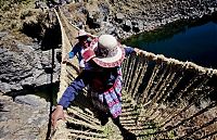 Cusco Inca rope bridge, Apurimac Canyon, Cuzco Province, Peru