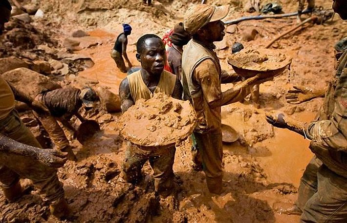 Gold mining, Congo