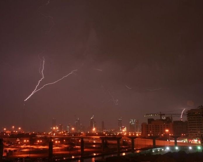 Thunderstorm in Dubai, United Arab Emirates