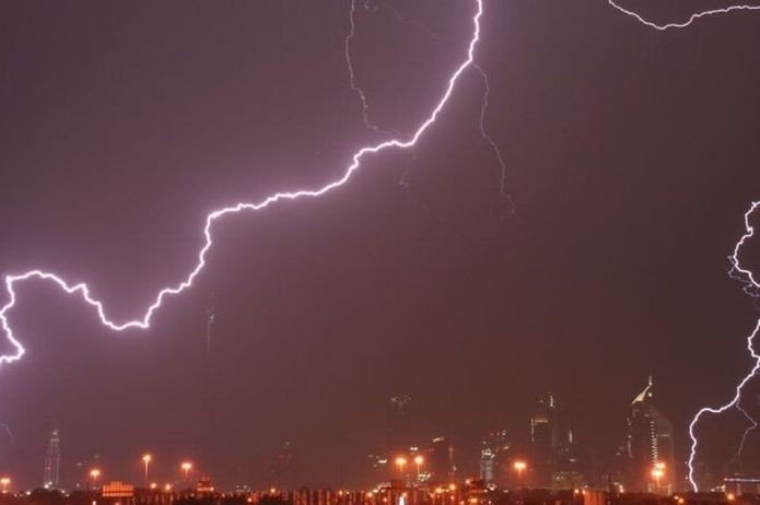 Thunderstorm in Dubai, United Arab Emirates