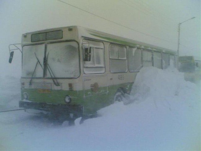 Transport in winter, Norilsk, Krasnoyarsk Krai, Russia