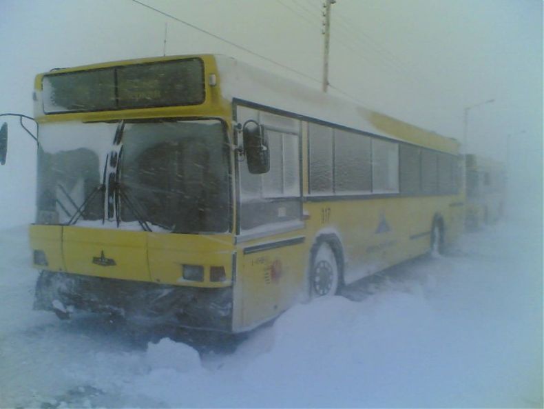 Transport in winter, Norilsk, Krasnoyarsk Krai, Russia