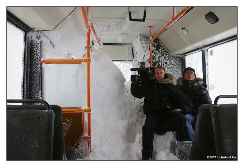 Transport in winter, Norilsk, Krasnoyarsk Krai, Russia