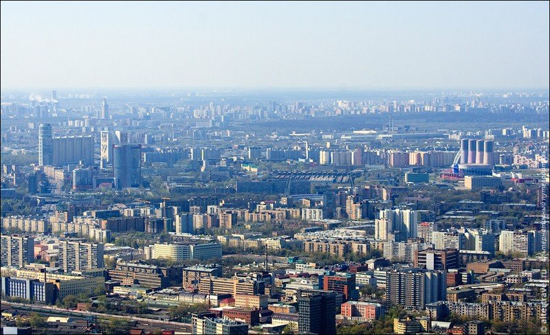 337 meters high above Moscow, Russia