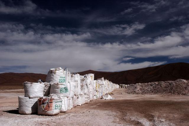 Extraction of salt somewhere, South America