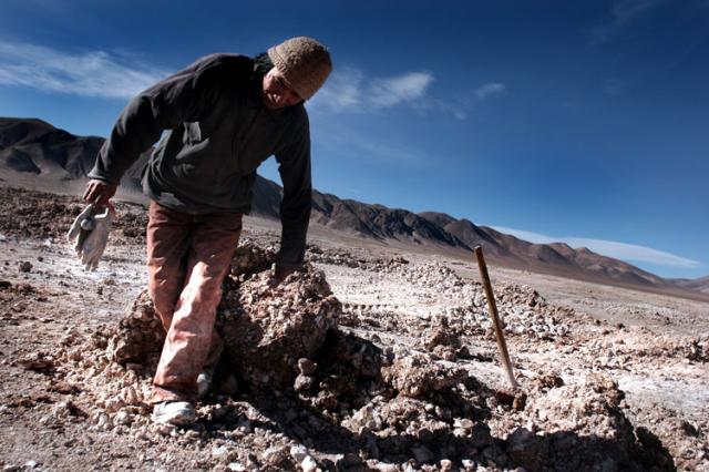 Extraction of salt somewhere, South America