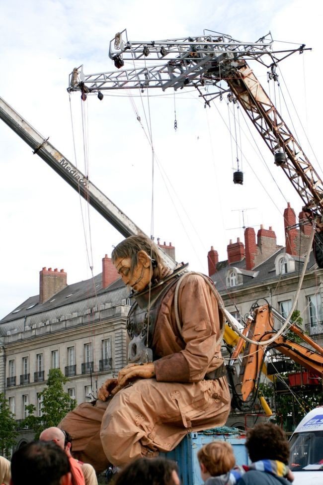 Gigantic stage with huge puppets, Nantes, France