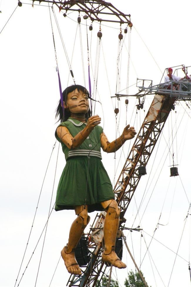 Gigantic stage with huge puppets, Nantes, France