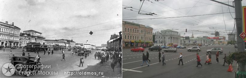 History: then and now, Moscow, Russia