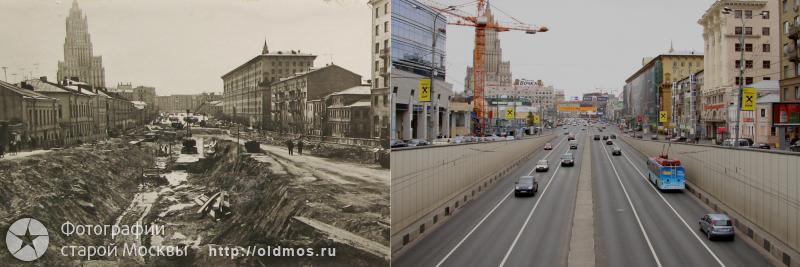 History: then and now, Moscow, Russia