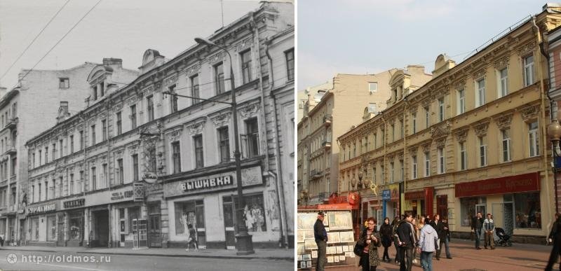 History: then and now, Moscow, Russia