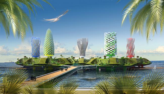 Artificial islands in Sochi