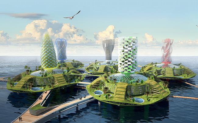 Artificial islands in Sochi