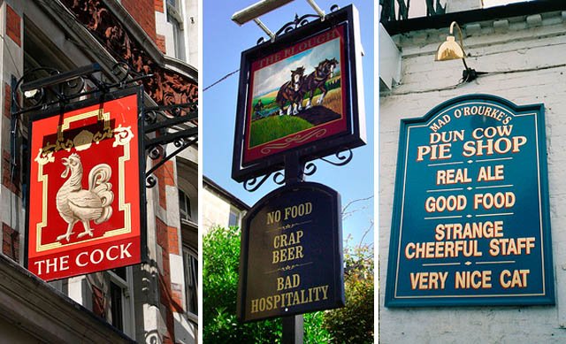 Pub signs, United Kingdom