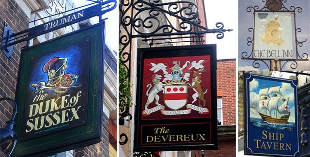 Pub signs, United Kingdom