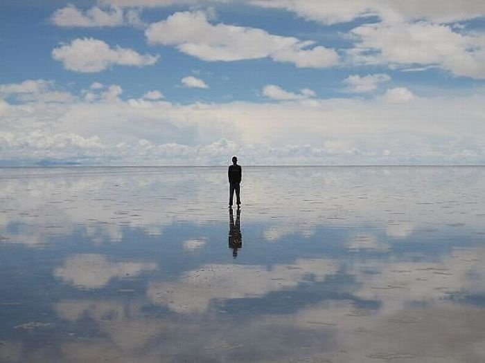 The largest mirror in the world, salt field, Bolivia