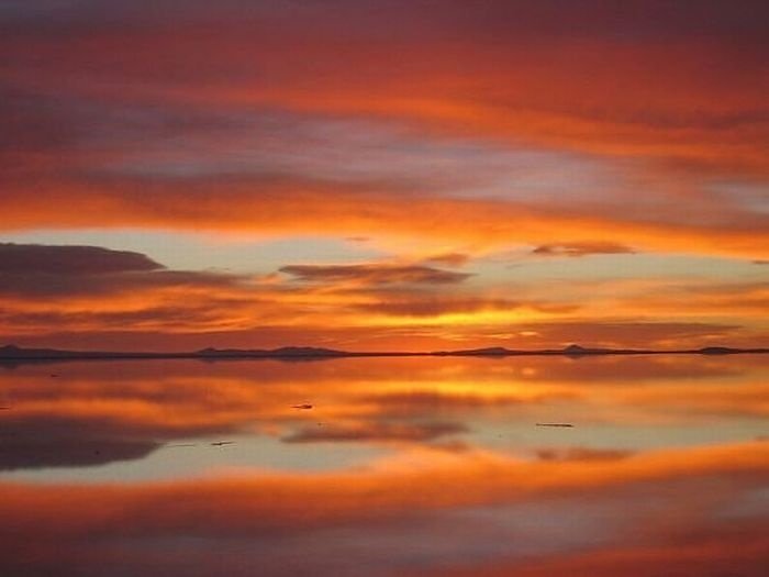 The largest mirror in the world, salt field, Bolivia