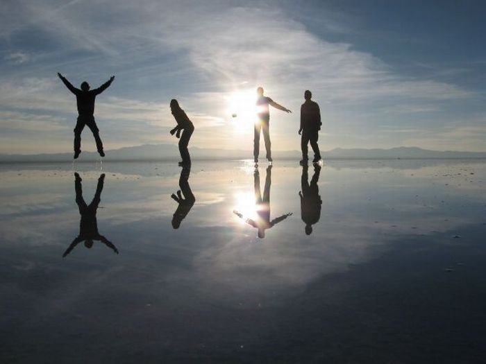 The largest mirror in the world, salt field, Bolivia