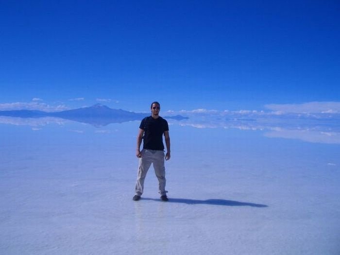 The largest mirror in the world, salt field, Bolivia