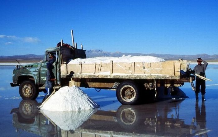 The largest mirror in the world, salt field, Bolivia