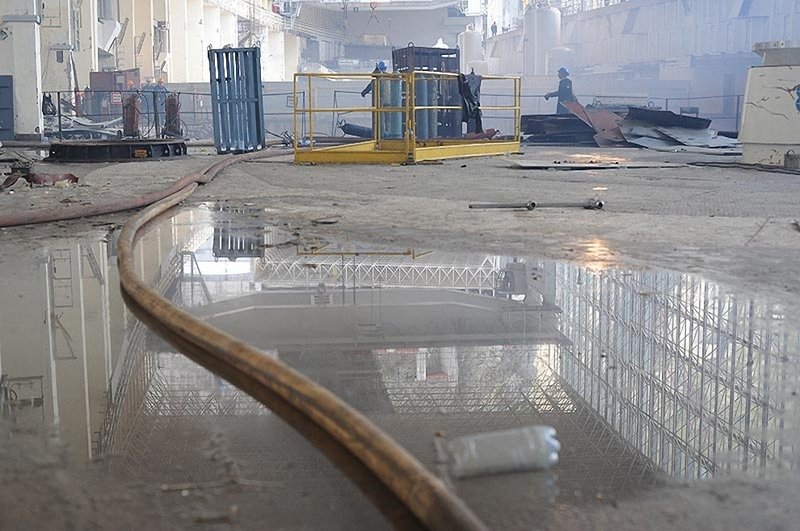 Renovation work at the Sayan-Shushenskaya GES, Russia