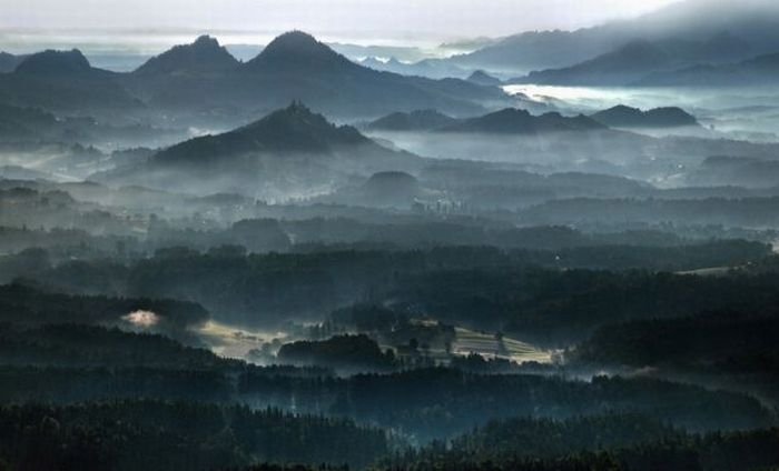 bird's-eye view aerial landscape photography