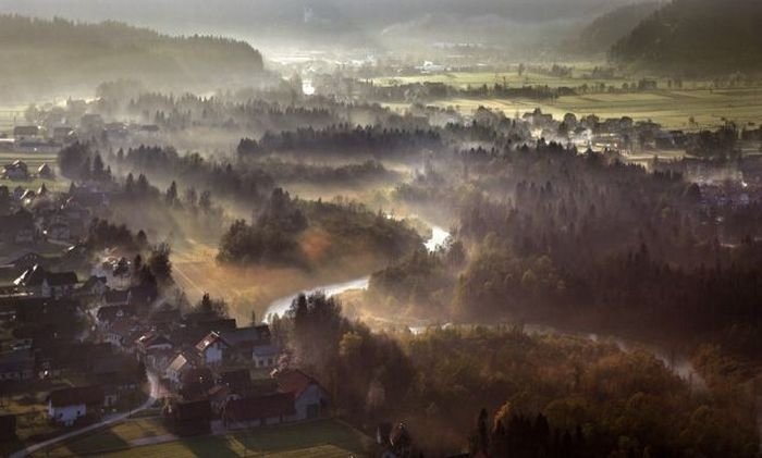 bird's-eye view aerial landscape photography