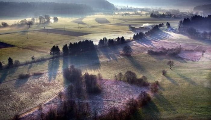 bird's-eye view aerial landscape photography