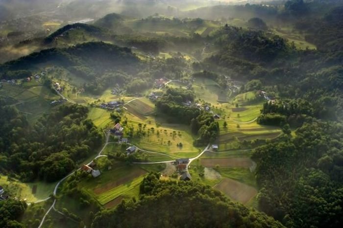 bird's-eye view aerial landscape photography