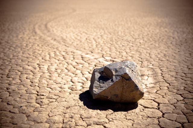 Floating stones in the Valley of Death