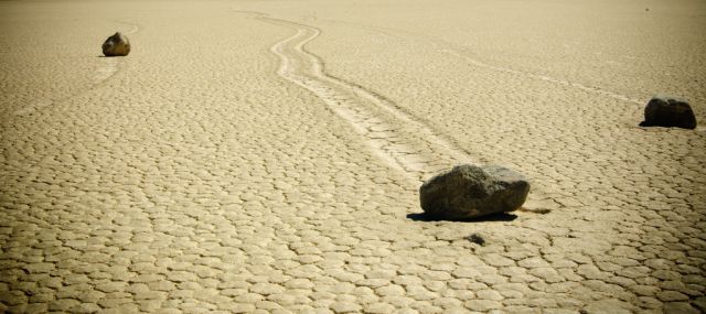 Floating stones in the Valley of Death