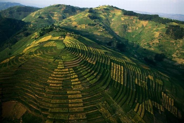 bird's-eye view aerial landscape photography