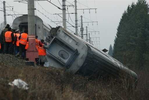 Nevsky Express undermined, Aleshinka-Uglovka route, Russia