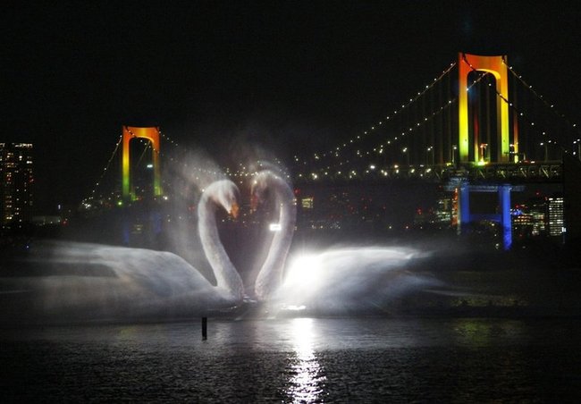 Odaiba water illumination, Tokyo, Japan