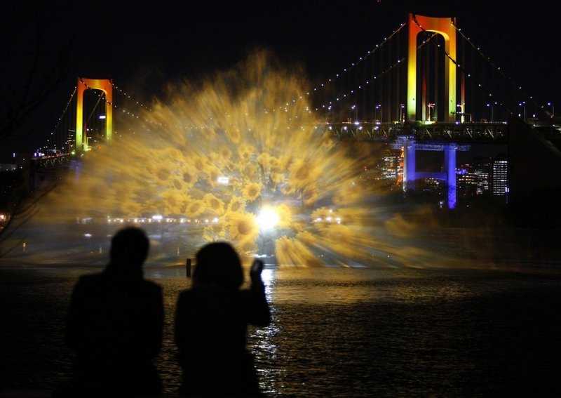 Odaiba water illumination, Tokyo, Japan