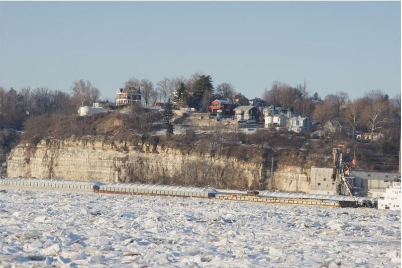 Mississippi frozen river, United States