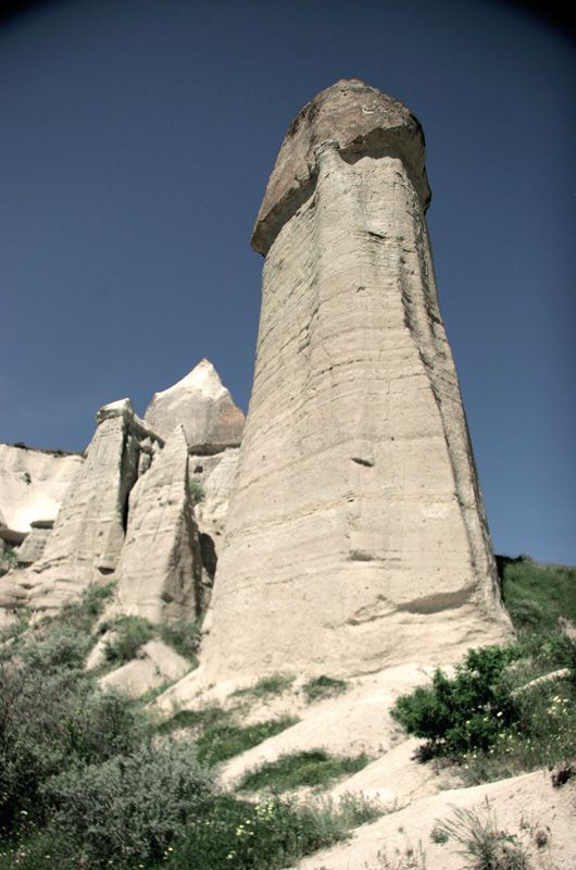 High phallic geology, Valley of Love (Valley Phallus), small town of Göreme, Cappadocia, Turkey