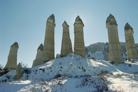 High phallic geology, Valley of Love (Valley Phallus), small town of Göreme, Cappadocia, Turkey