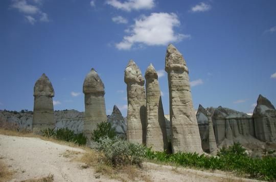 High phallic geology, Valley of Love (Valley Phallus), small town of Göreme, Cappadocia, Turkey