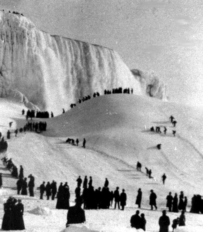 Niagara Falls frozen in 1911, Canada, United States