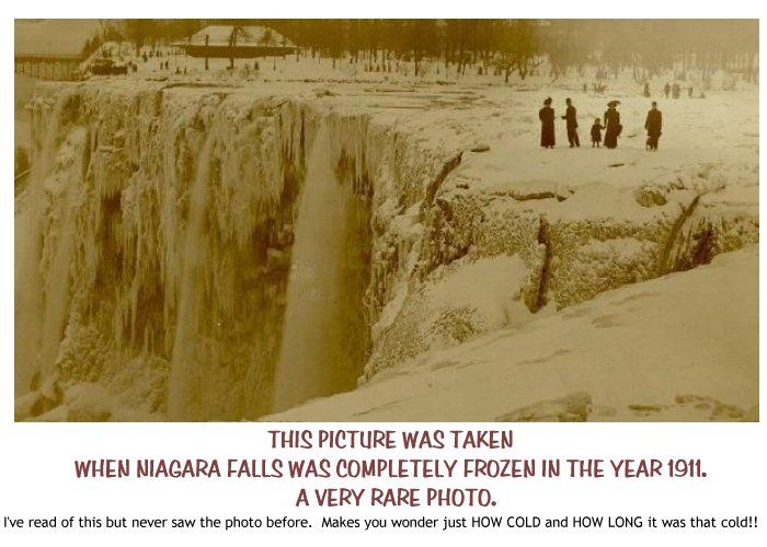 Niagara Falls frozen in 1911, Canada, United States