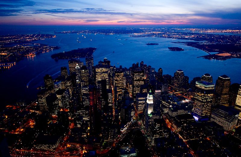 New York City at night, New York, United States