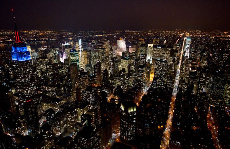 New York City at night, New York, United States