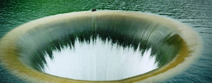 Monticello dam, largest drain hole