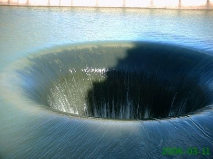 Monticello dam, largest drain hole