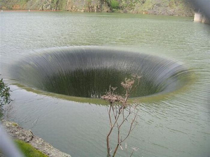 Monticello dam, largest drain hole