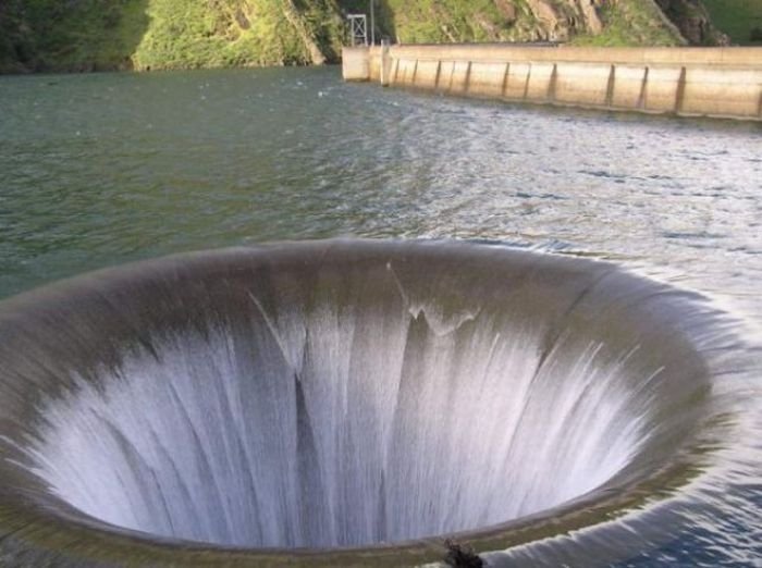 Monticello dam, largest drain hole