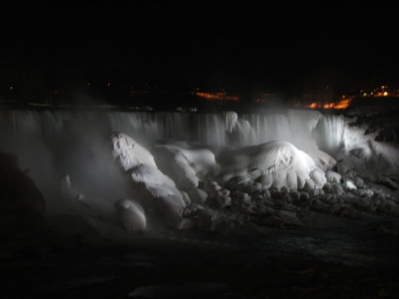 Night view of Niagara Falls, Canada, United States