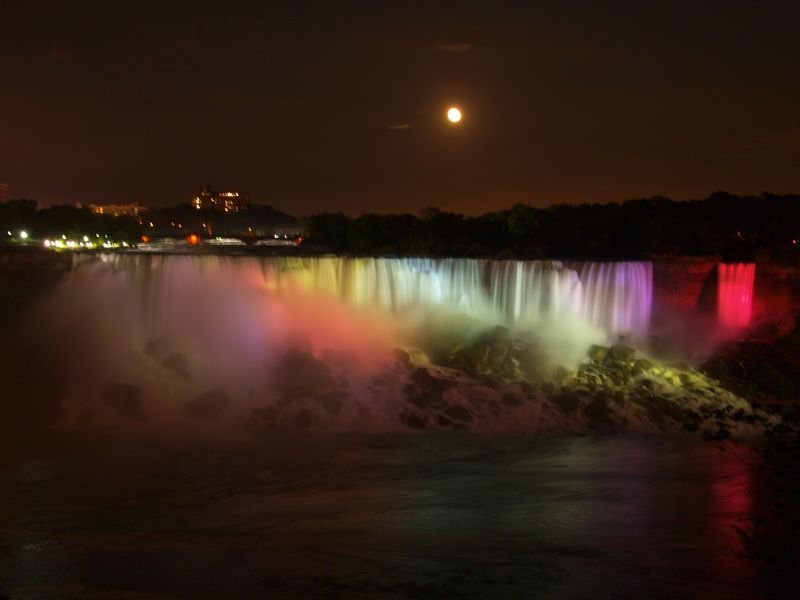 Night view of Niagara Falls, Canada, United States