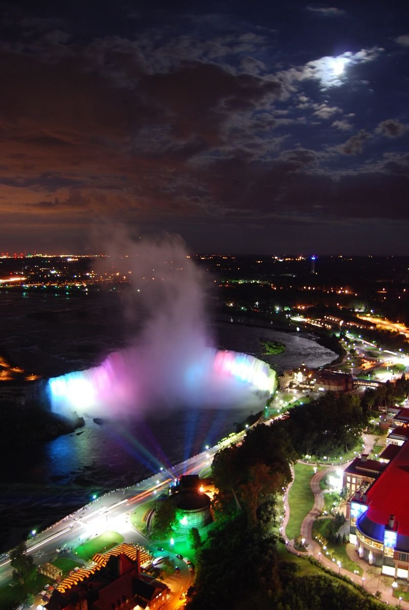 Night view of Niagara Falls, Canada, United States